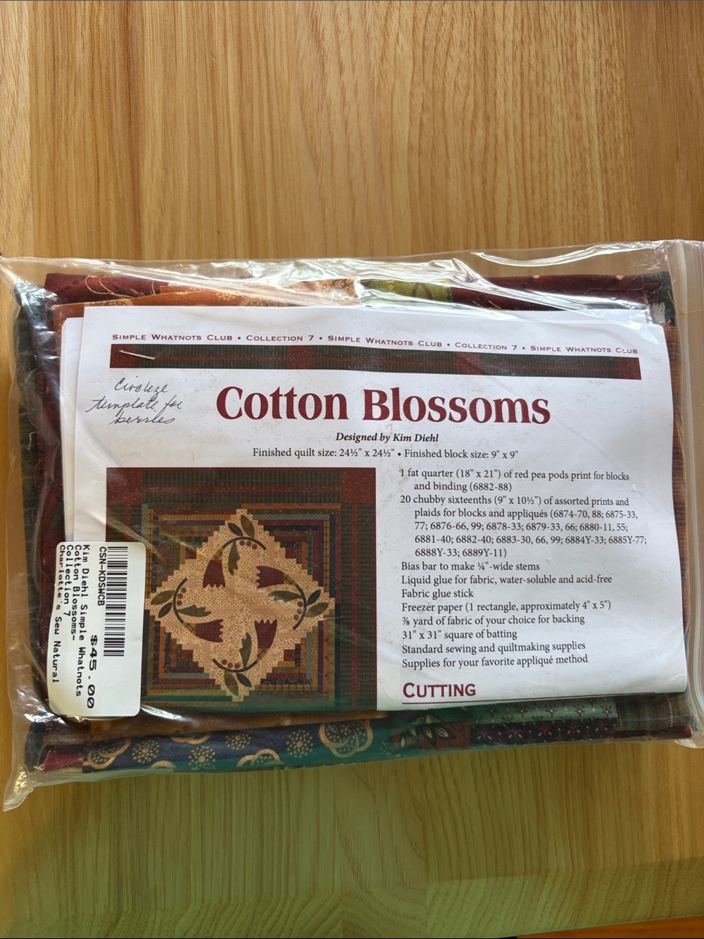 Kit by Kip Diehl. Cotton Blossoms. Never opened.